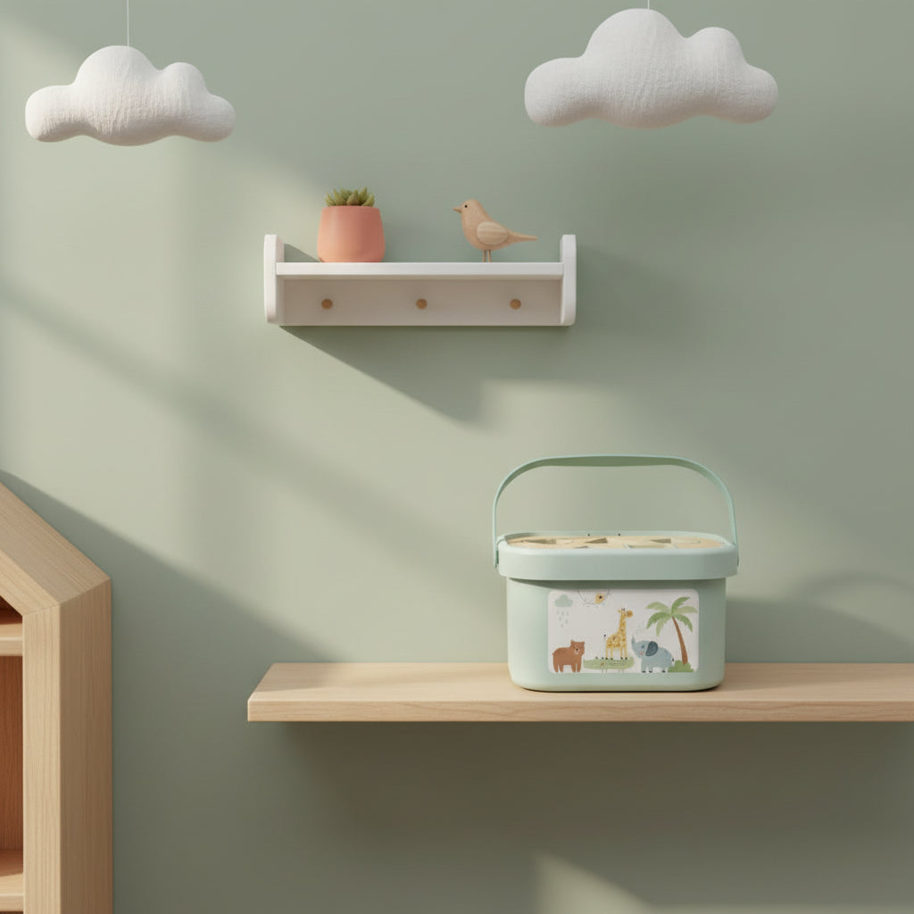 3in1 Toy Box - Sorting Blocks, Stackable Pyramid and Elephant On Wheels