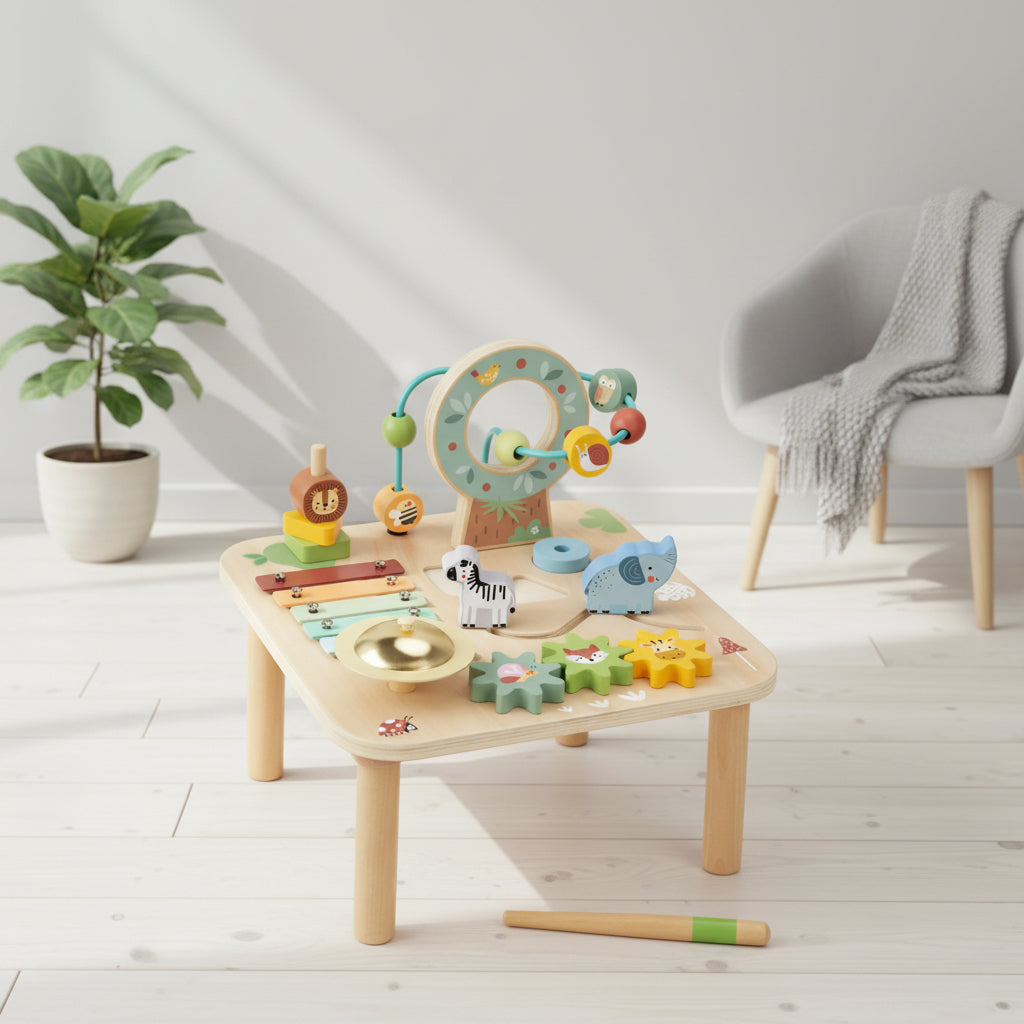 Wooden Educational Table Musical Sensory Maze 5in1