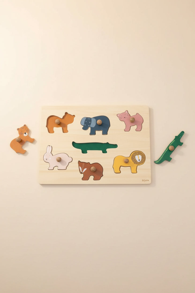 Wooden Puzzle, 7pcs - Trixie Baby Animals
